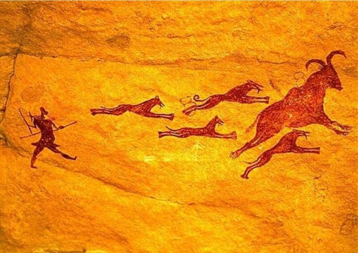 Tassili dogs cave painting